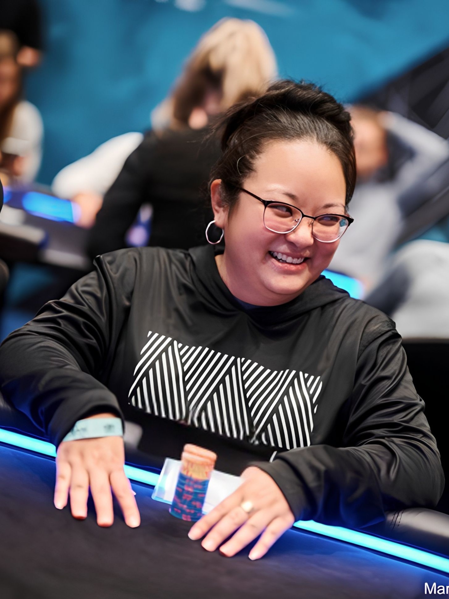 Lindsay at the poker table